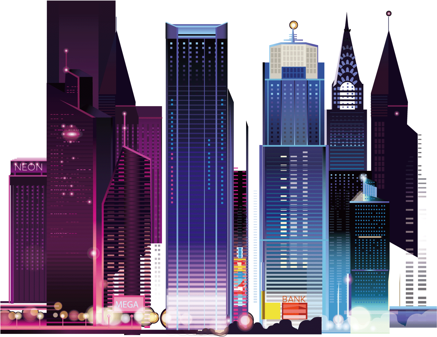 Download 1501 X 1501 4 - Cyberpunk City Vector Clipart Png Download - PikPng