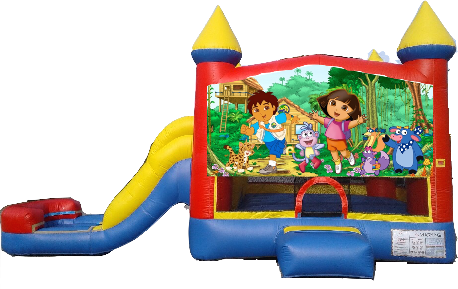 Water Slide Castle Combo Side Slide Dora The Explorer - Mickey Mouse Water Slide Clipart (960x720), Png Download