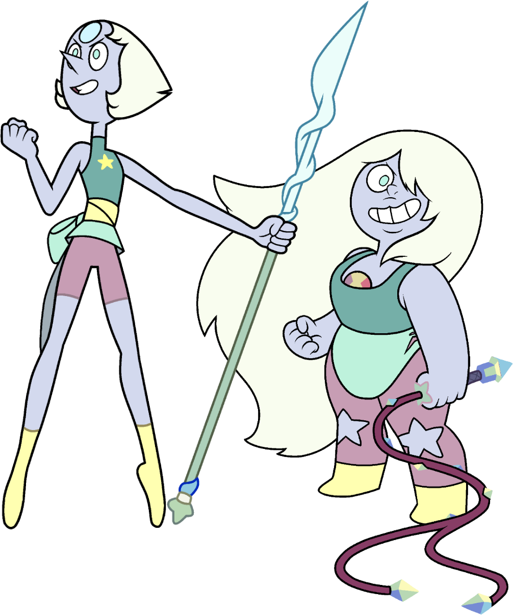 Vertebrate Cartoon Fictional Character Clip Art Line - Steven Universe Pearl And Amethyst Opal - Png Download (1077x1221), Png Download