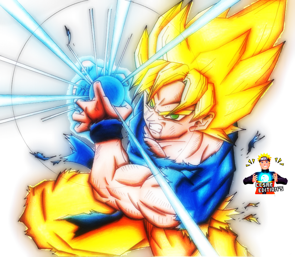 Render De Goku Kamehameha By Cesareditions-d77ipd3 - Render Goku Kamehameha Clipart (680x594), Png Download