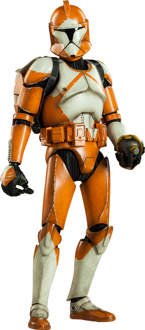 Bomb Squad Clone Trooper - Star Wars Orange Stormtrooper Clipart (480x1089), Png Download