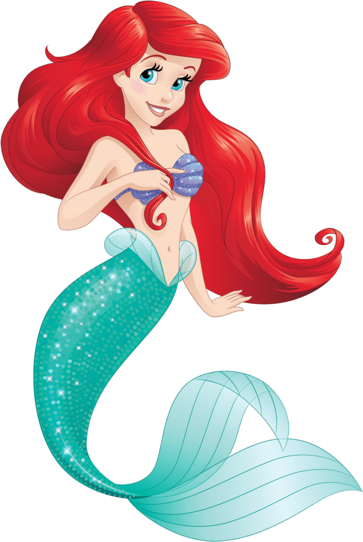 Ariel Mermaid - Disney Princess Clipart (1280x1902), Png Download