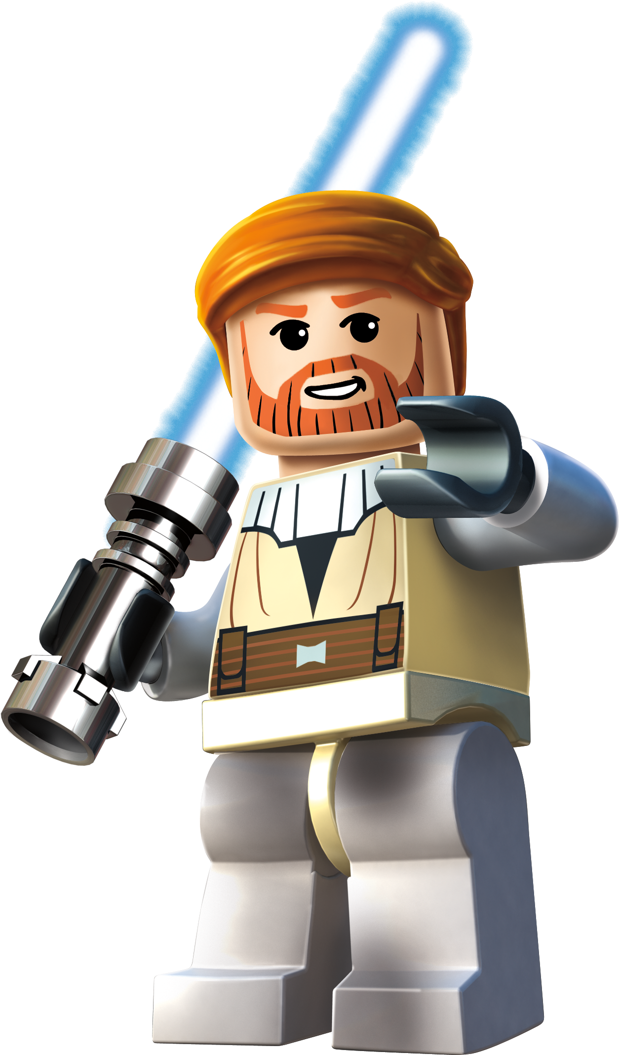 Obi - Lego Star Wars 3 Obi Wan Clipart (1340x2170), Png Download