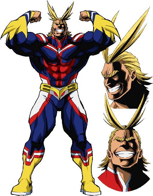 My Hero Academia All Might Flexing Clipart (600x700), Png Download