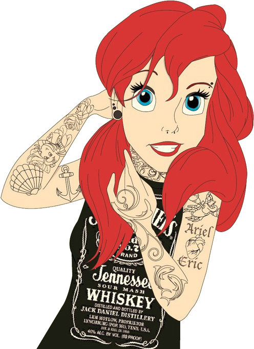Ariel Png Tumblr - Jack Daniels Clipart (500x708), Png Download