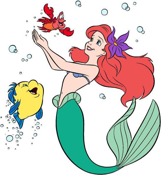 Graphic Free And Friends Clip Art Disney Galore Playful - Ariel Flounder And Sebastian Clipart - Png Download (550x609), Png Download