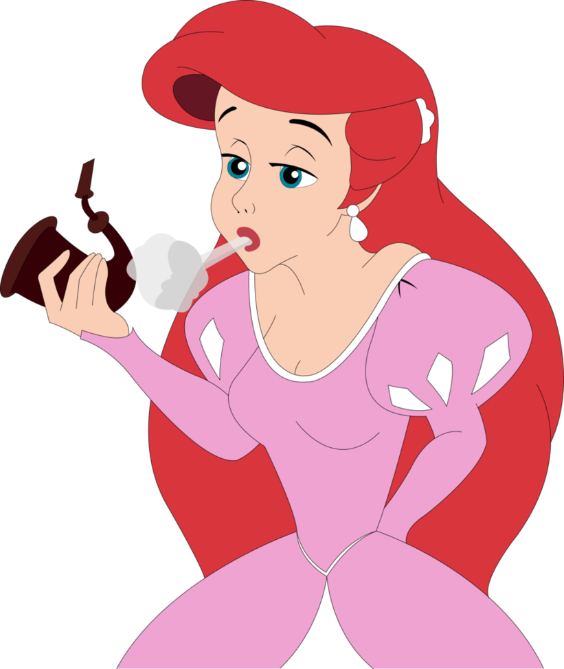 Custom Ariel Vector The Pipe By Sayurixsama - Ariel Little Mermaid Smoking Clipart (821x974), Png Download