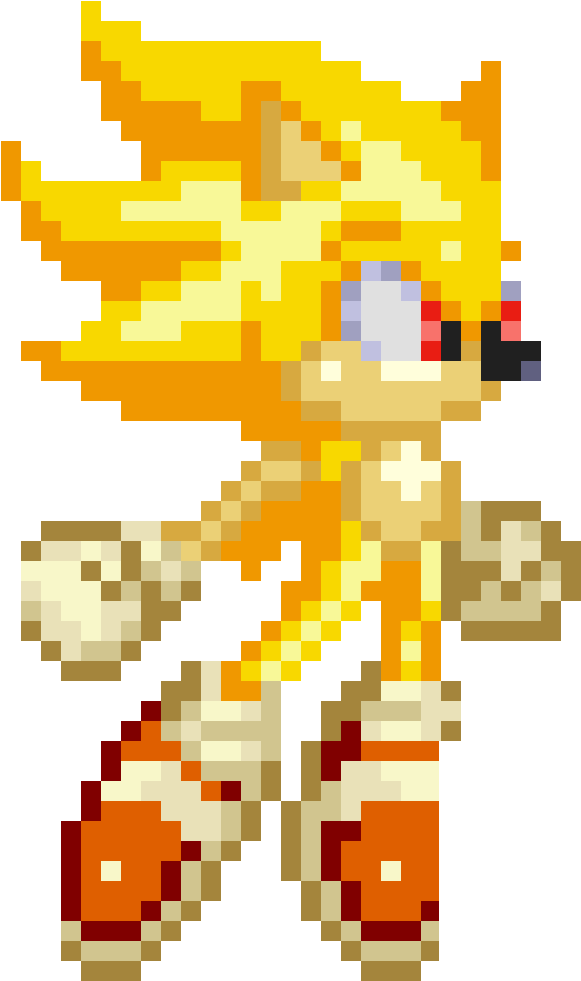 Sonic Sprite Png - Super Sonic The Hedgehog Sprite Fight Clipart (628x1008), Png Download