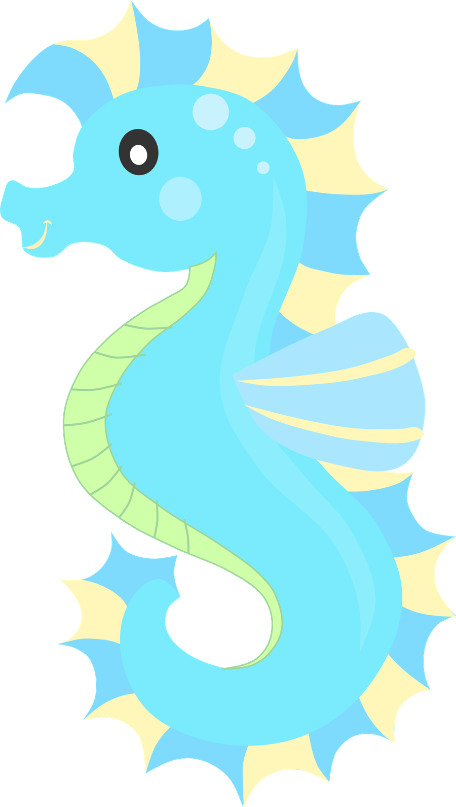 Clip Black And White Library Ariel Clipart Seahorse - Animais Do Fundo Do Mar Png Transparent Png (900x1590), Png Download