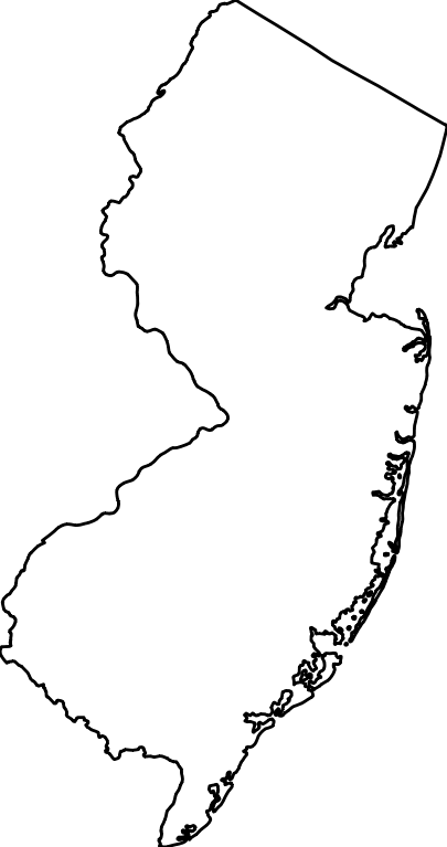 New Jersey Outline Map - New Jersey Colony Map Outline Clipart (405x767), Png Download