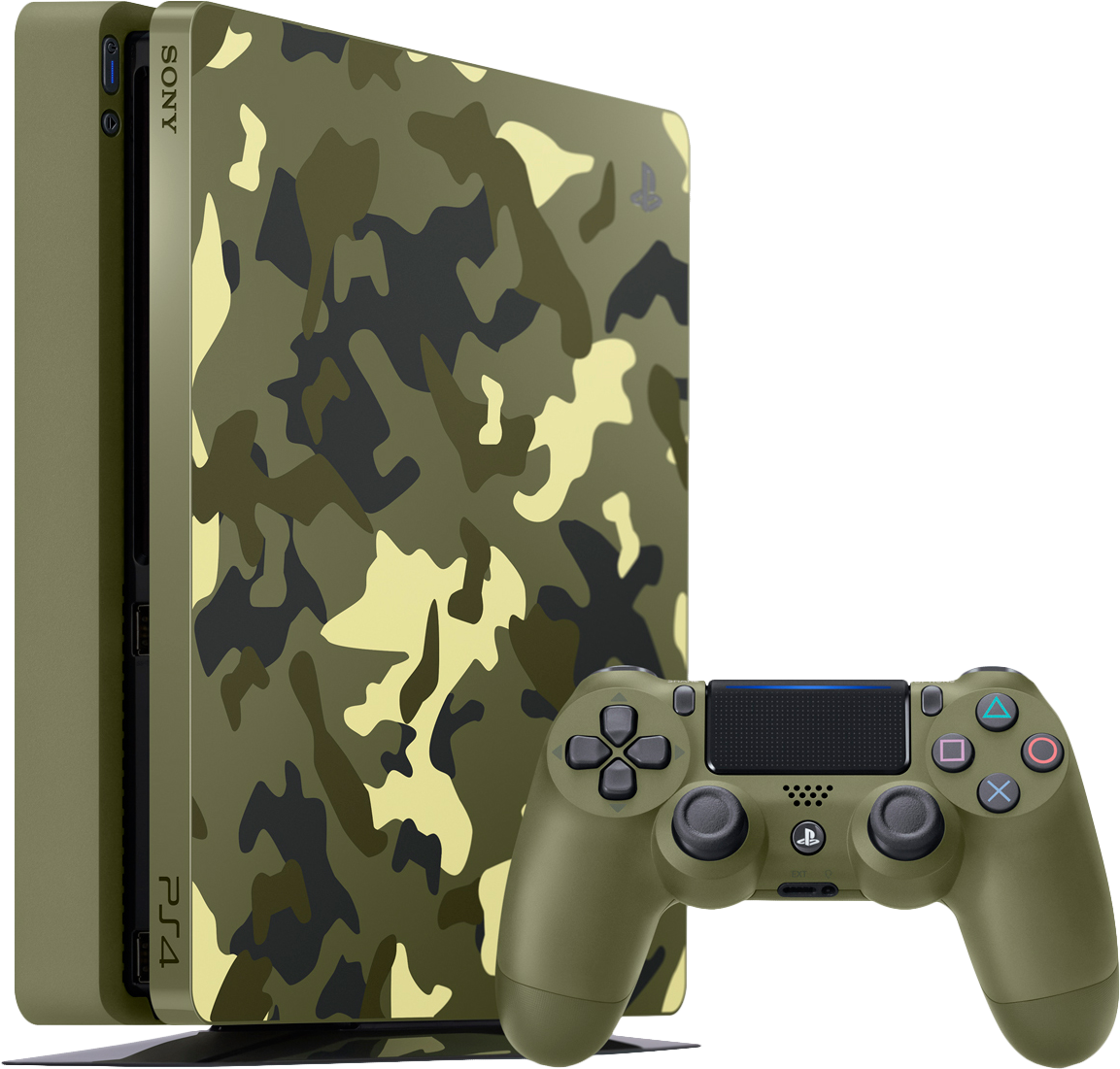 Ps4 Slim 1tb Console Limited Green Camouflage Call - Call Of Duty Ww2 Ps4 Console Clipart (1153x1101), Png Download