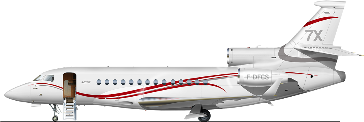 Falcon 7x Jet Clipart (1280x471), Png Download