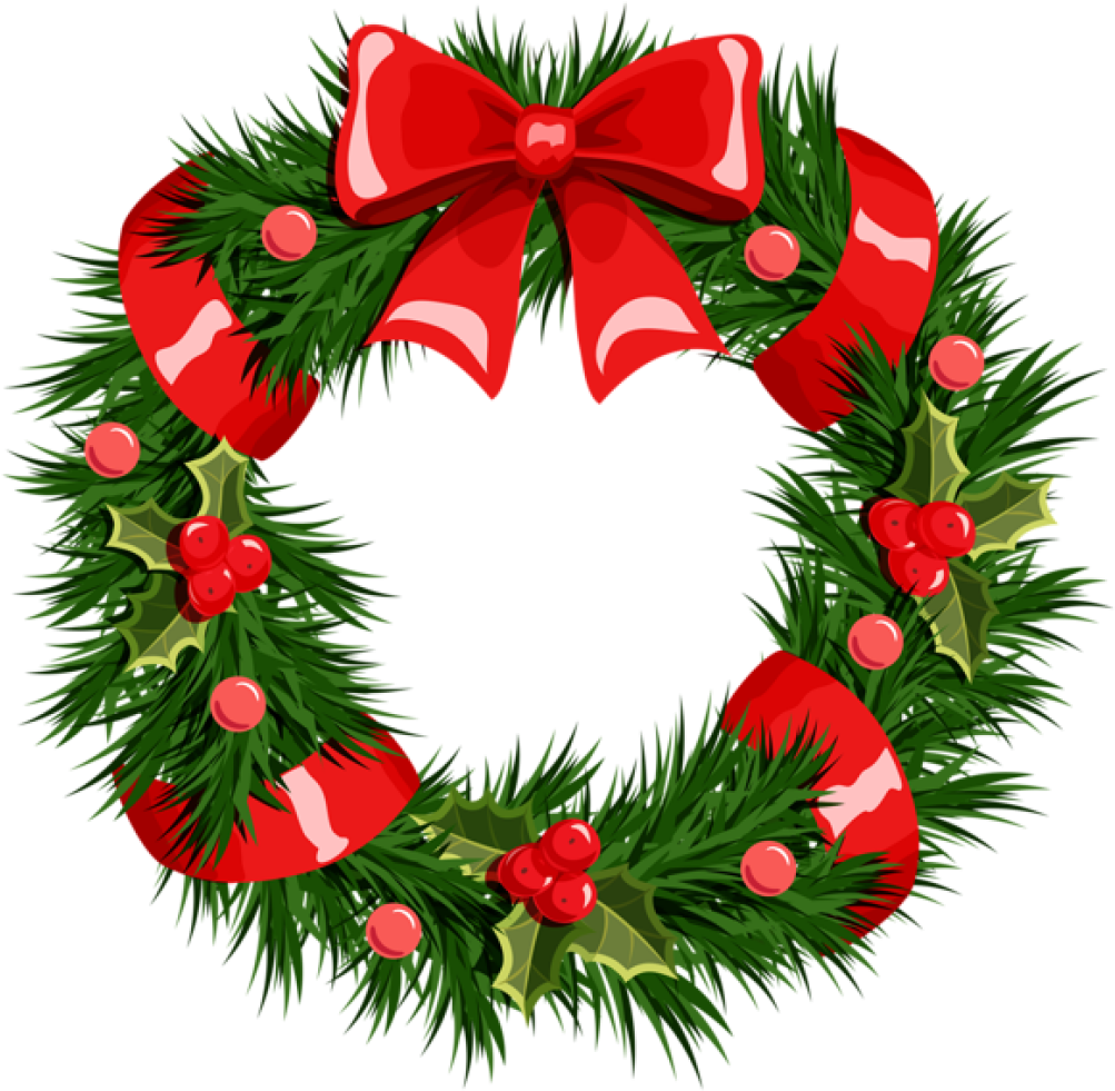 Holiday Wreath Clipart Holiday Wreath Clipart Transparent - Transparent Background Christmas Wreath Png (600x593), Png Download