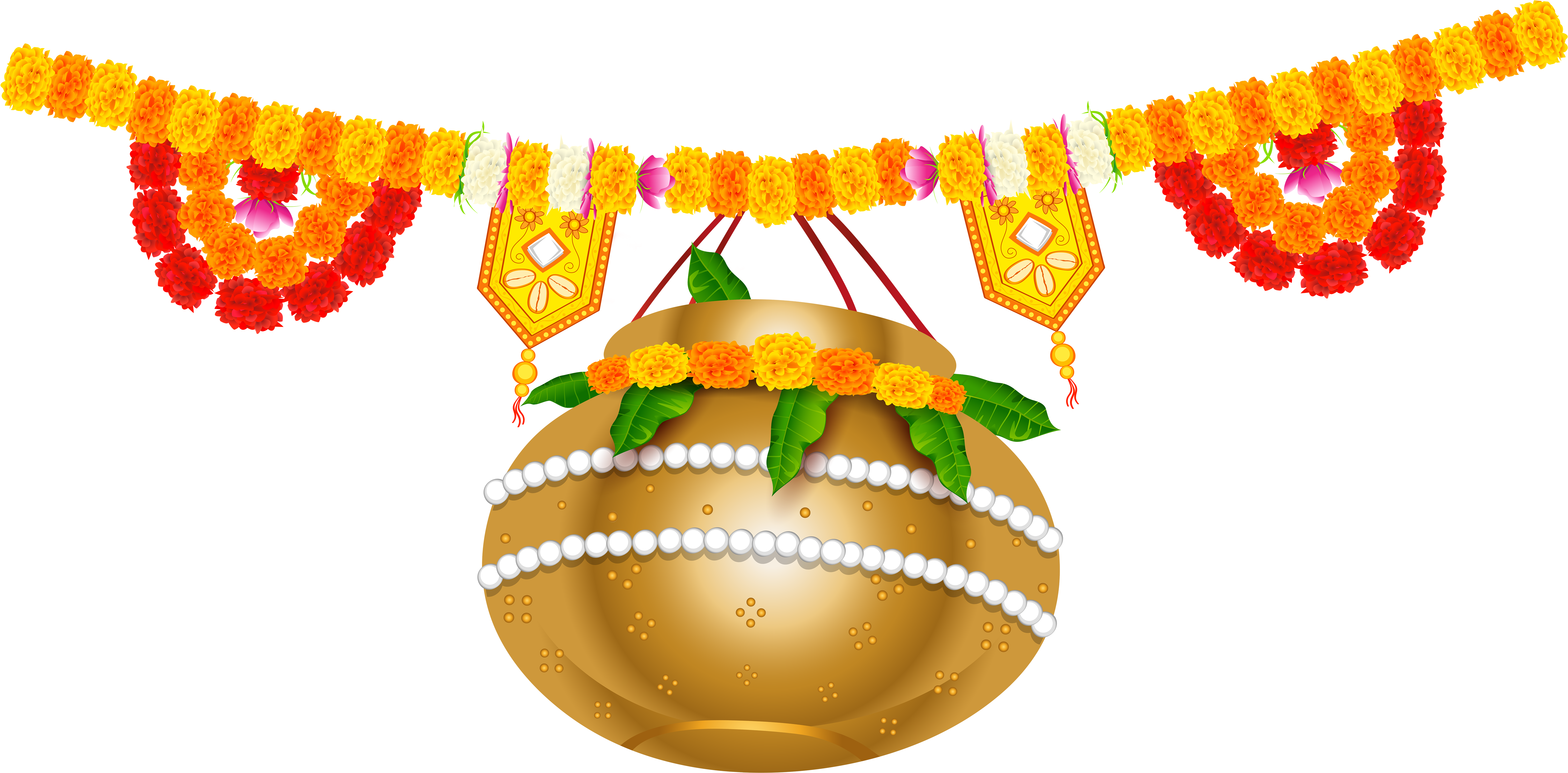 Indian Flower Decoration Png Clipart (8000x4114), Png Download