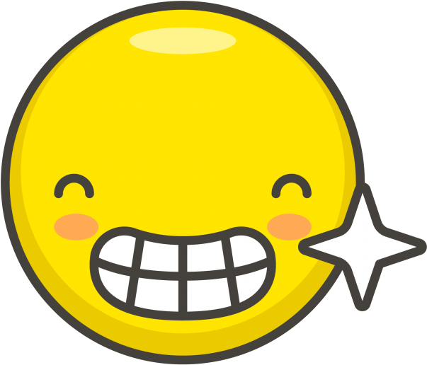 Beaming Face With Smiling Eyes Emoji - Smiley Clipart (866x650), Png Download