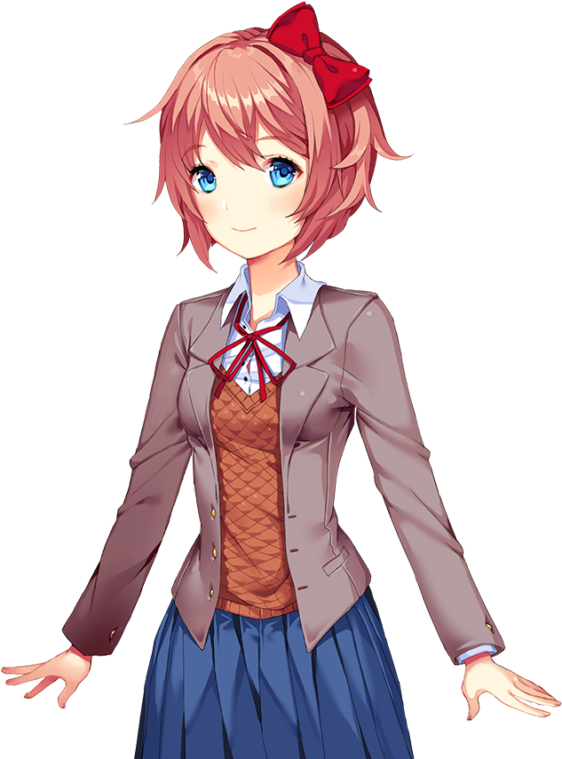 #ddlcxmalereader #dokidokiliteratureclub #monika #natsuki - Doki Doki Literature Club Sayori Png Clipart (960x960), Png Download