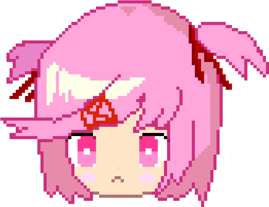 Natsuki > - < - Natsuki Pixel Art Minecraft Clipart (920x790), Png Download