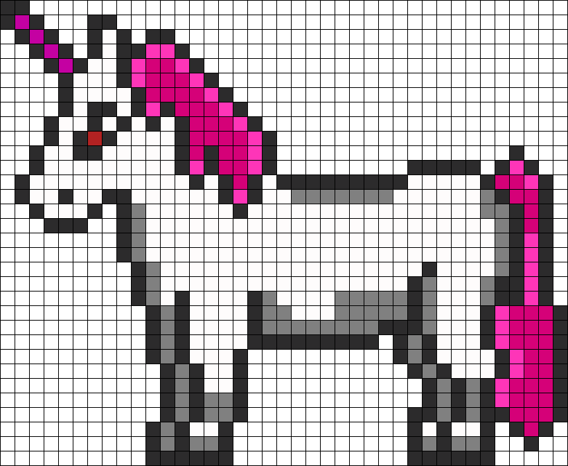 Terraria Unicorn Perler Bead Pattern / Bead Sprite - Mini Unicorn Perler Bead Pattern Clipart (820x673), Png Download