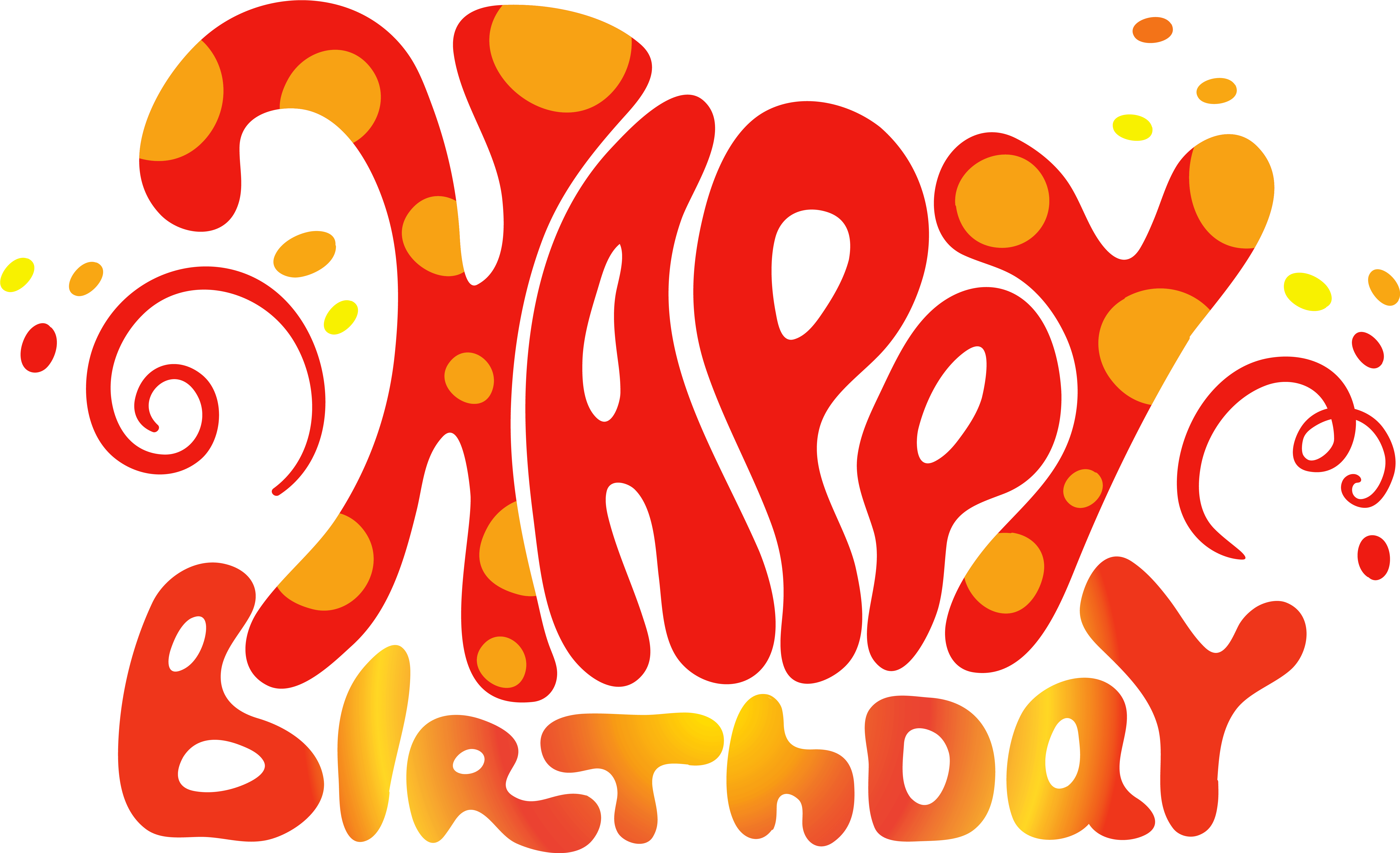 Red Cute Happy Birthday Text Png Clipart - Happy Birthday Text Png Transparent Png (6056x3692), Png Download