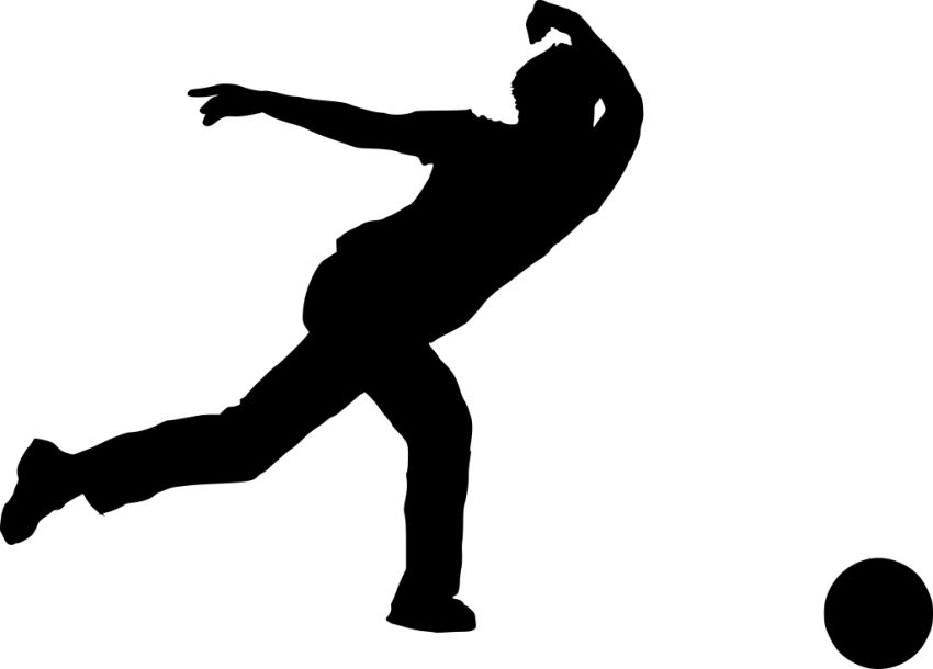 Free Png Sport Bowling Silhouette Png Images Transparent - Silhouette Bowling Png Clipart (850x610), Png Download