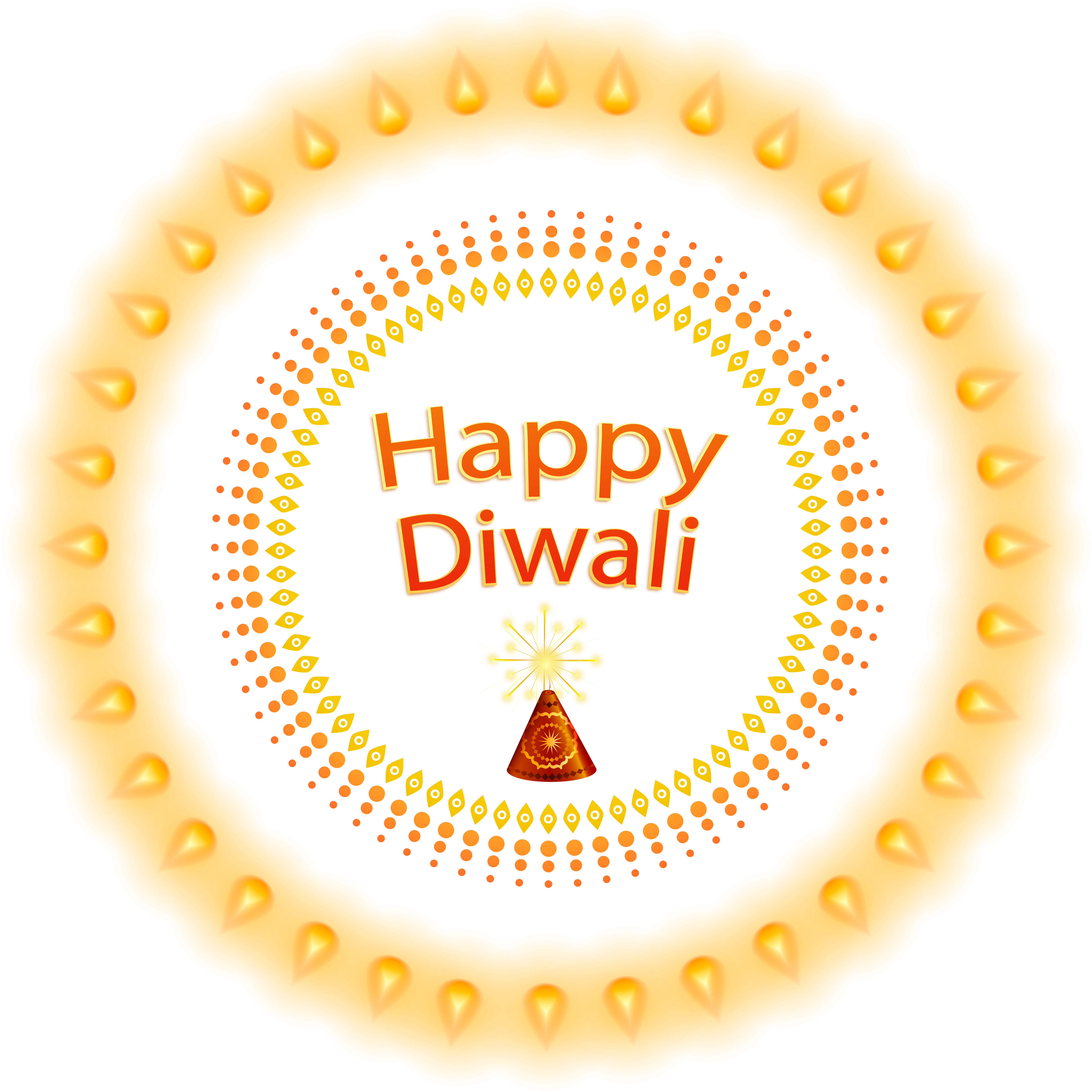Happy Diwali Decoration Png Image - Happy Diwali Png Text Clipart (6223x6181), Png Download