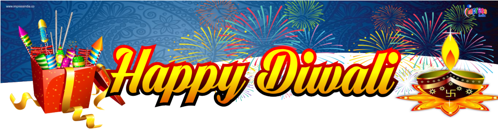 Festival Clipart Diwali - Transparent Happy Diwali Png (1000x319), Png Download