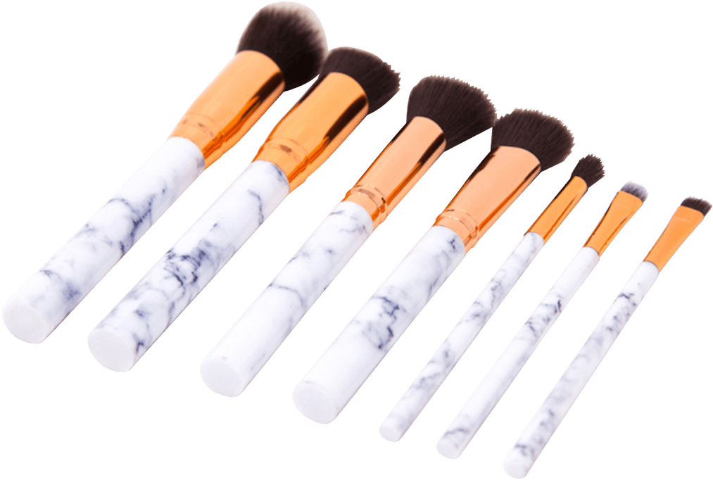 Zoe Ayla 7 Piece Marble Effect Make Up Brush Set With - Makeup Brushes Clipart (1104x1104), Png Download