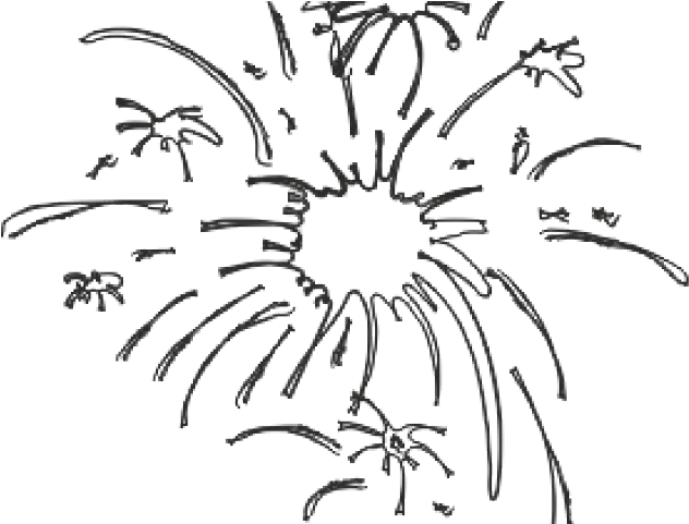 Drawn Fireworks White Transparent - Sunflower Clipart (640x480), Png Download