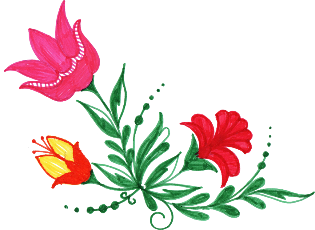 10 Colorful Flower Corner - Flower In Png Format Clipart (1024x747), Png Download