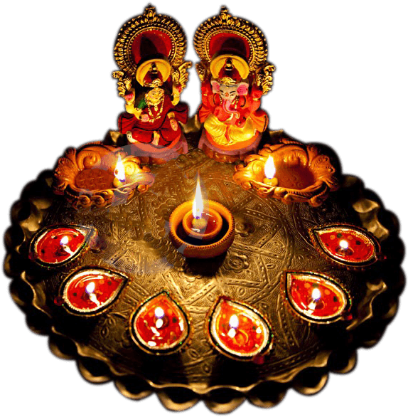 Download Lights Diwali Transparent Png - Diwali Images Laxmi Ganesh Download Clipart (659x608), Png Download
