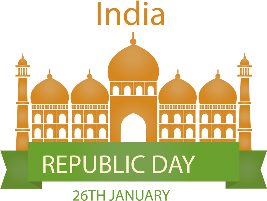 India Republic Day Taj Mahal Vector Png - Republic Day India 2019 Clipart (850x664), Png Download