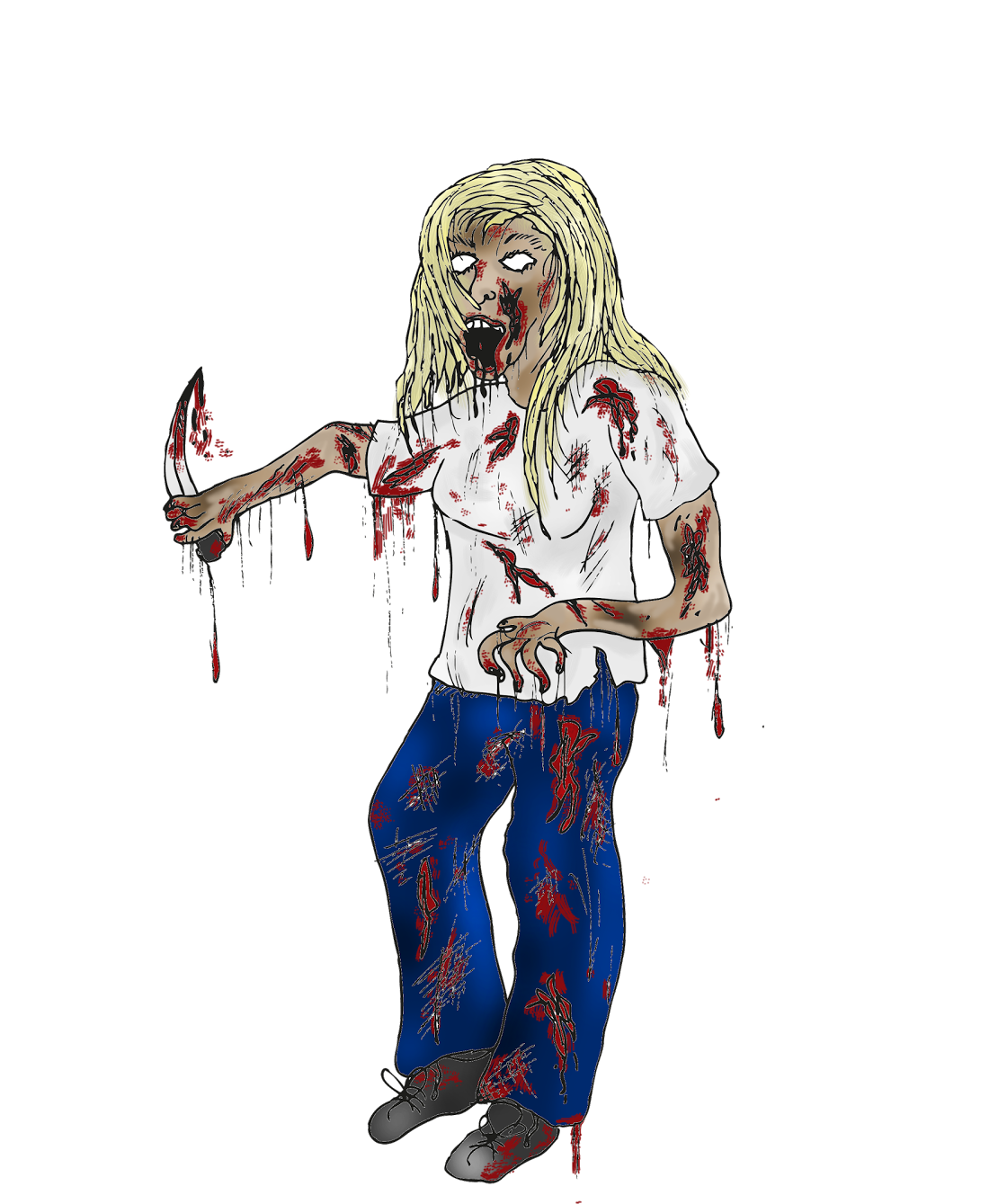 Personal Practice- Zombie Girl Clipart (1120x1339), Png Download
