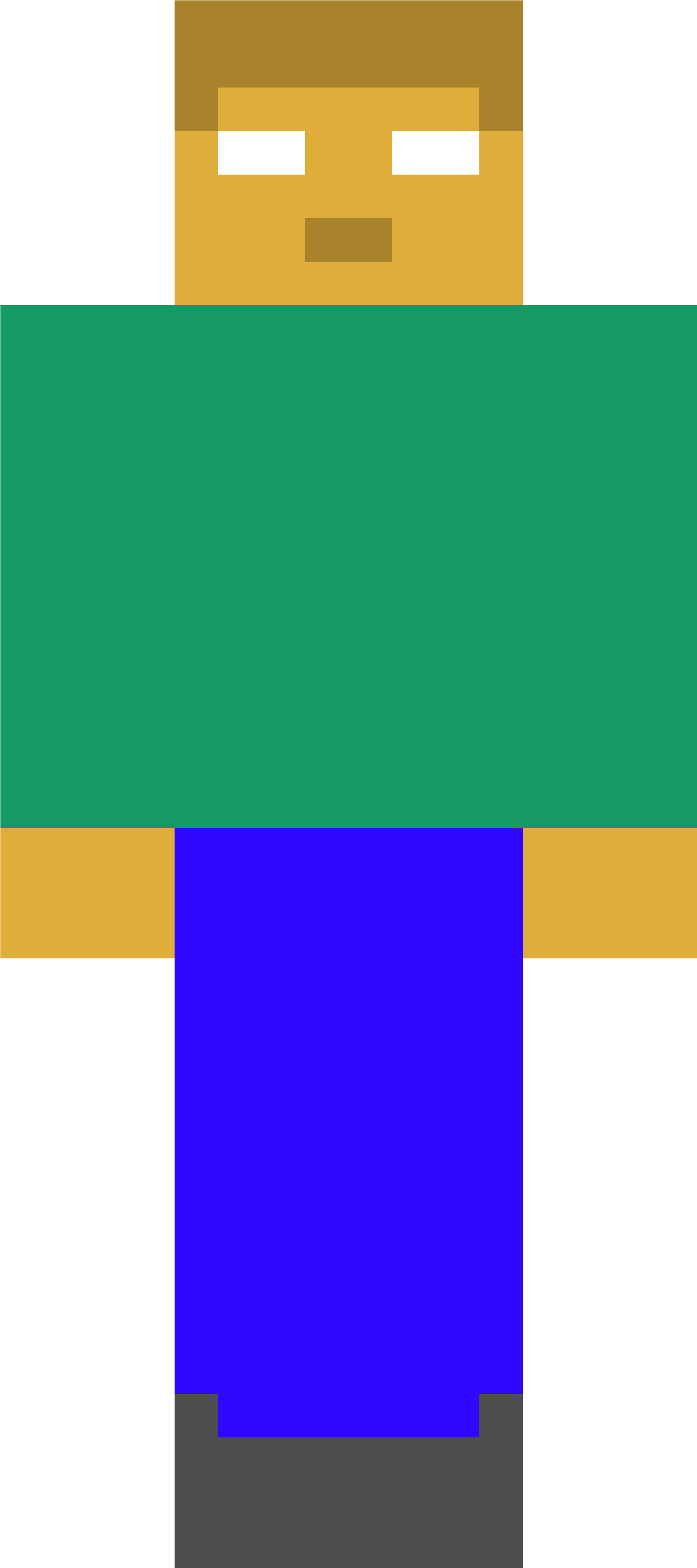 Herobrine - Electric Blue Clipart (1800x3700), Png Download