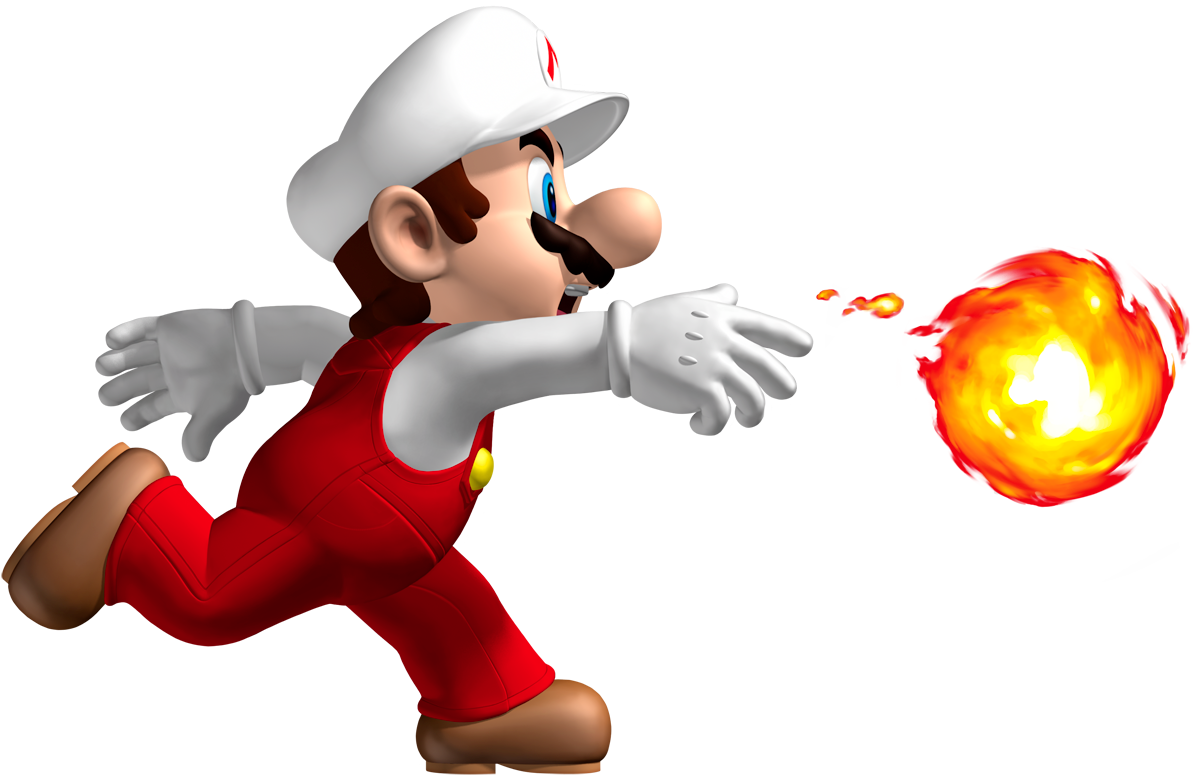 New Super Mario Bros - Mario Fire Power Up Clipart (1500x1003), Png Download