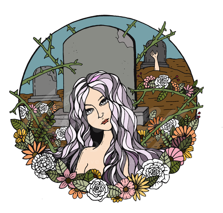 Zombie Princess Girl Power Illustration By Jayme Kinsey - Cartoon Clipart (806x800), Png Download