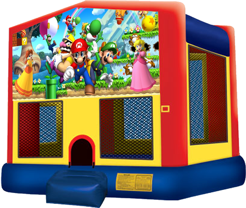 Super Mario Bounce House Rentals In Austin Texas From - Pj Mask Bounce House Clipart (864x792), Png Download