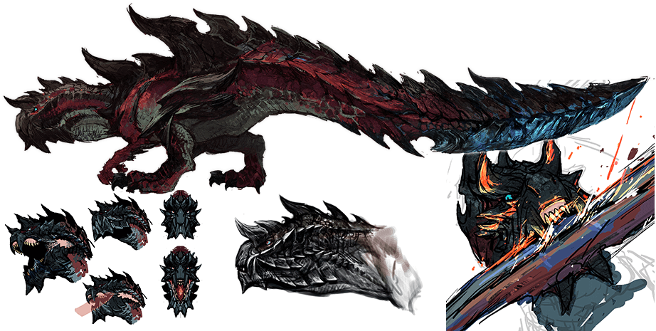 [fluff] Given How It Was Depicted, Glavenus Shouldn't - Monster Hunter Dragon Concept Art Clipart (980x523), Png Download