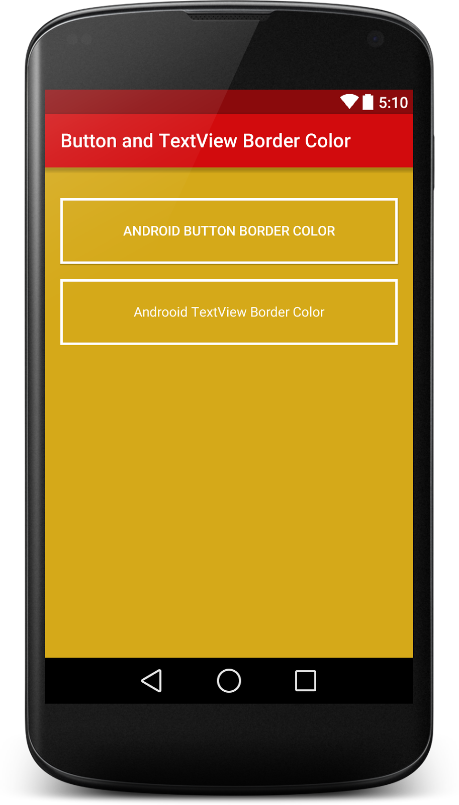 Button And Textview Border Color In Android - Absolute Layout Example In Android Clipart (913x1600), Png Download