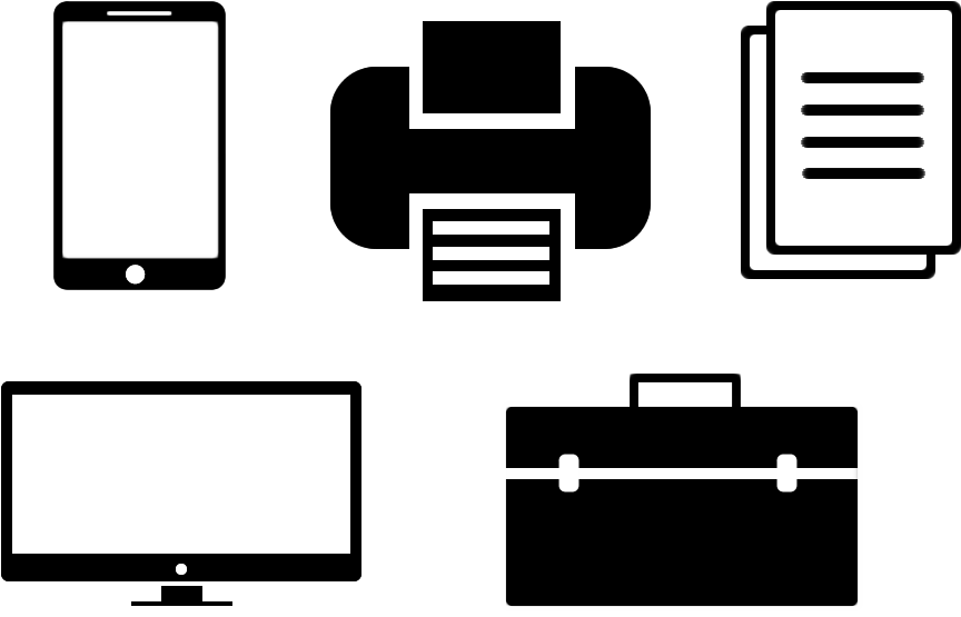 Free Flat Office Icon Pack Clipart (1000x600), Png Download