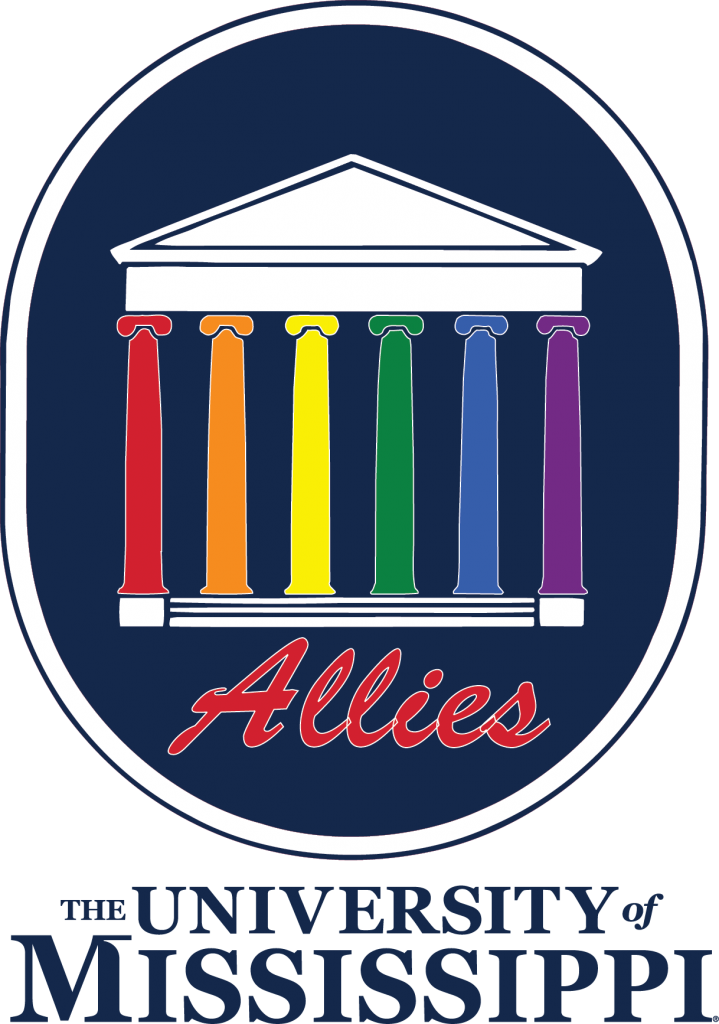 Allies Logo With Rainbow Colored Columns On The Lyceum - University Of Mississippi Clipart (719x1024), Png Download