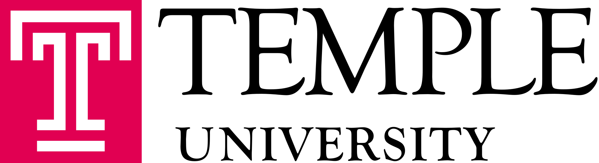Temple Text Logo - Temple University Logo Clipart (2000x544), Png Download