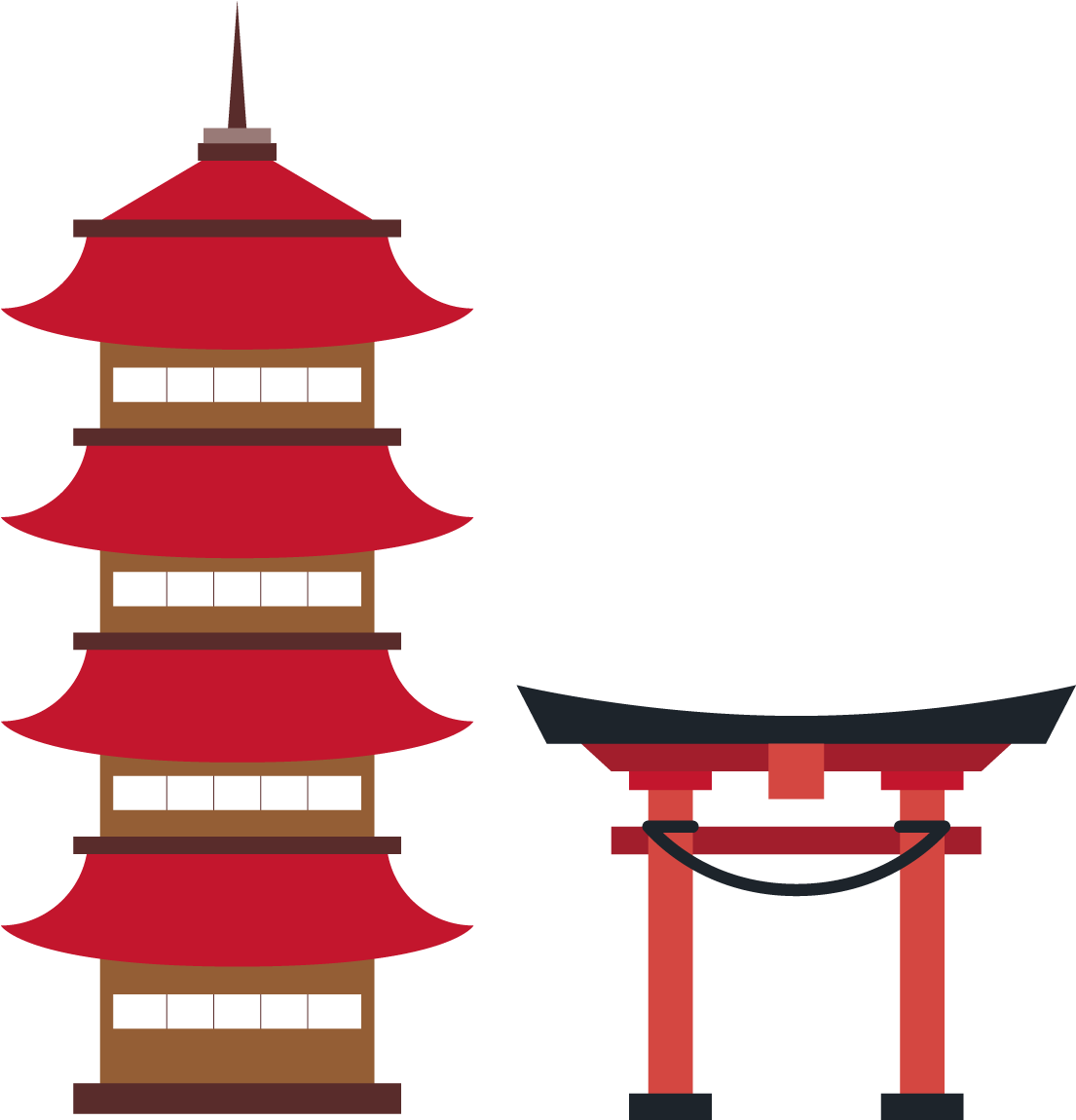 Japan Shinto Shrine Template Icon - Icon Japan Png Clipart (1200x1200), Png Download