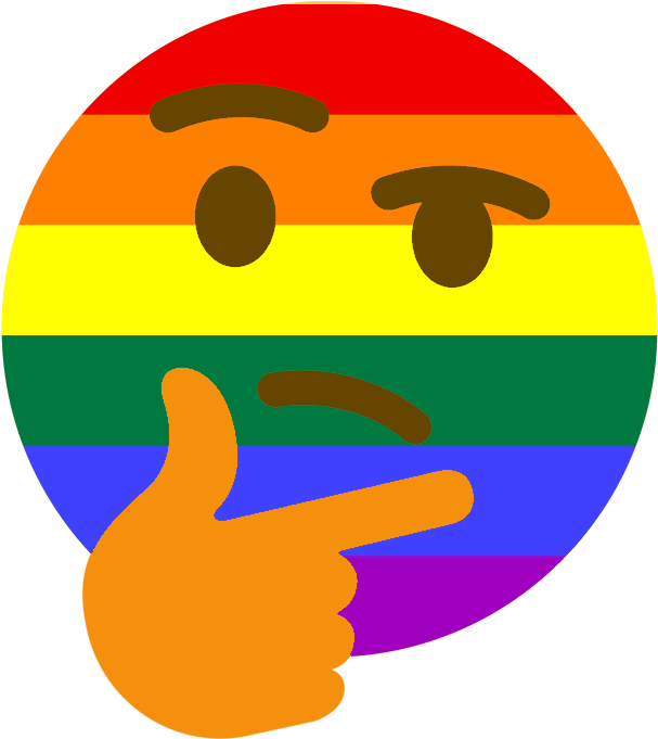 More Thinking Emoji Pride - Thinking Lgbt Discord Emojis Clipart (680x680), Png Download