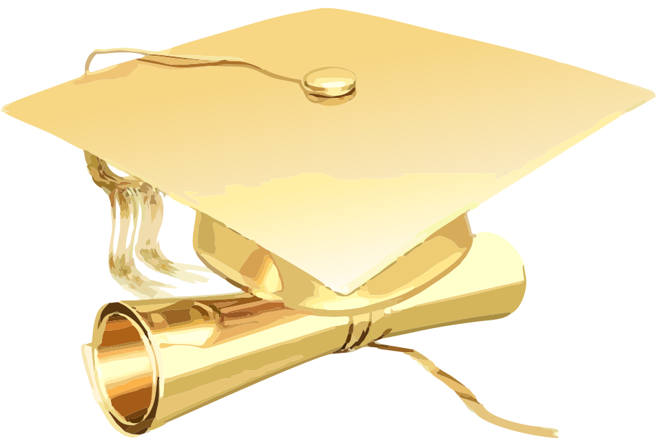 Doctorados - Gold Graduation Cap Png Clipart (952x640), Png Download