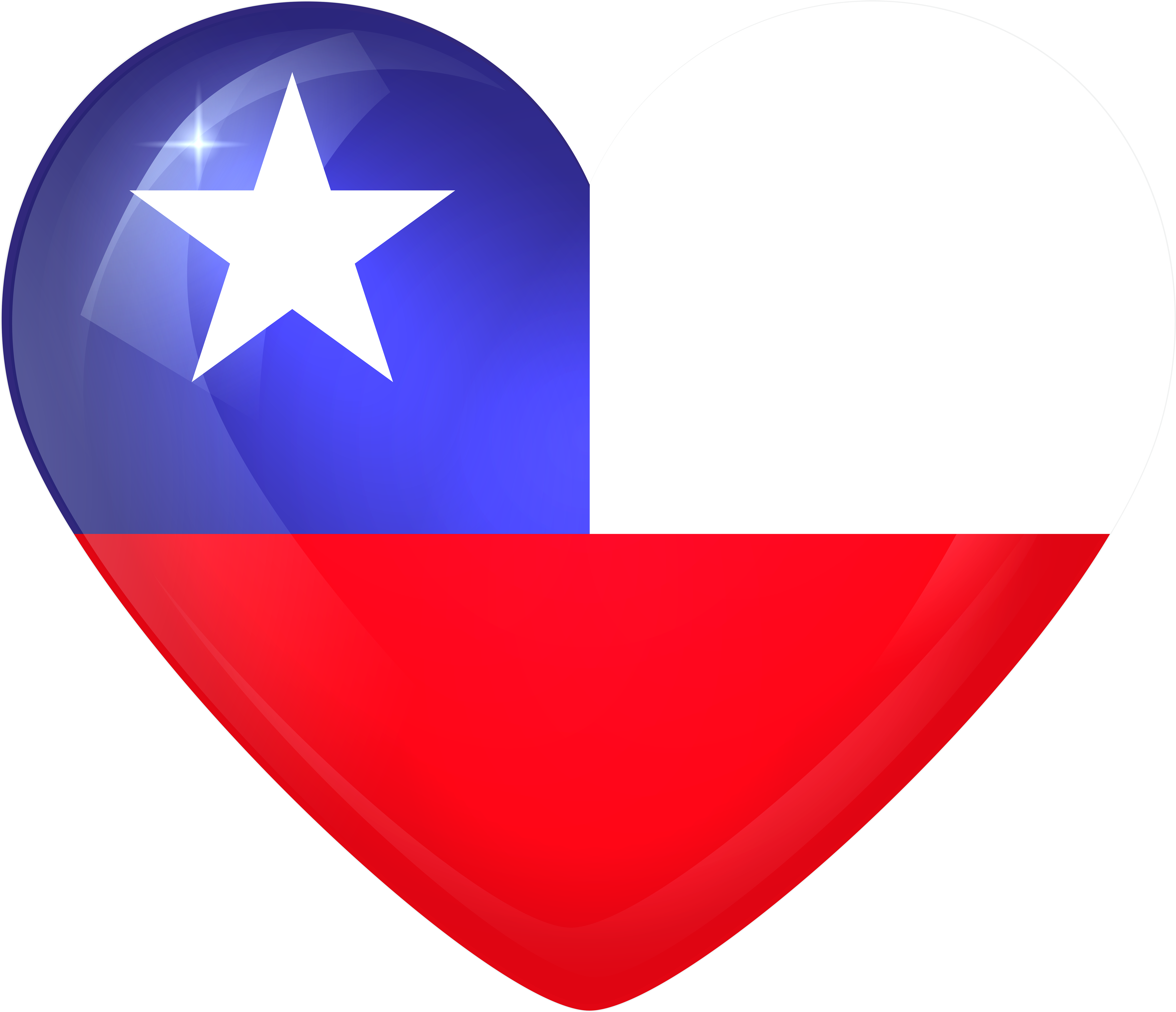 View Full Size - Chile Heart Flag Png Clipart (6000x5243), Png Download