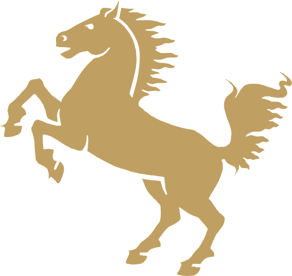 Mustang Logo Png - Gold Horse Clipart Transparent Png (600x568), Png Download