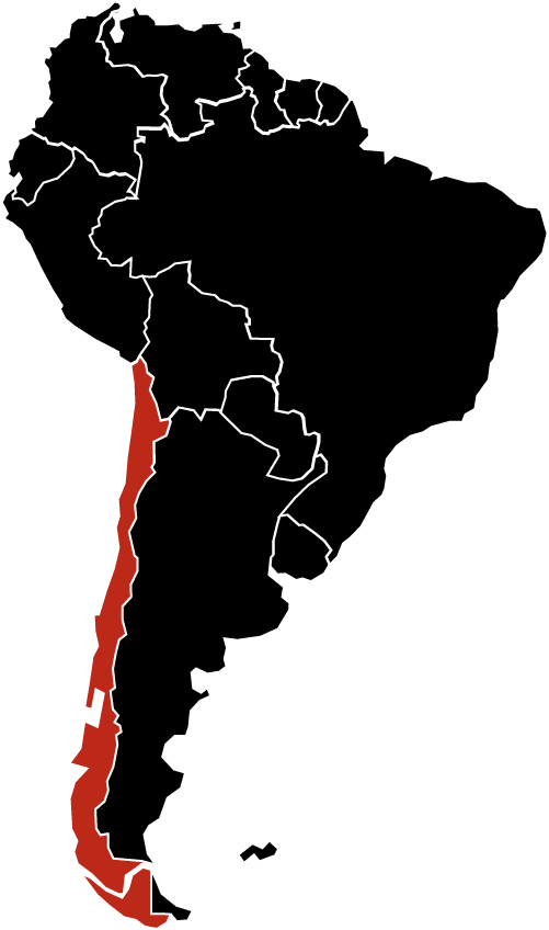 Chile - South America Silhouette Map Clipart (501x848), Png Download