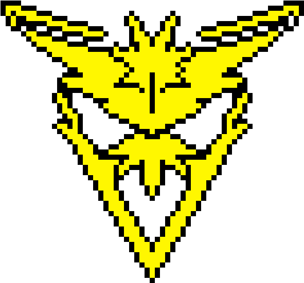 Team Instinct Pixel Art , Png Download - Perler Beads Pokemon Go Teams Clipart (591x551), Png Download