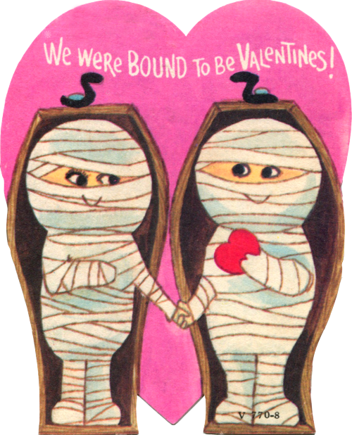 Mid Century Halloween - Vintage Halloween Valentines Card Clipart (500x618), Png Download