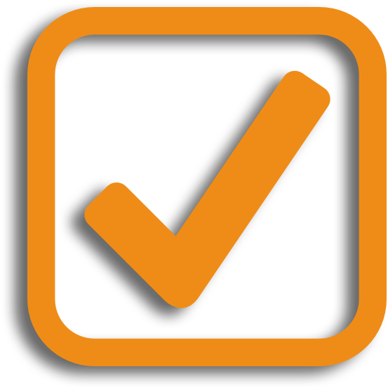 Orange Check List Icon Png Clipart (609x584), Png Download